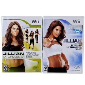 Jillian Michaels Fitness Ultimatum 2009‎ & 2010 Wii Bundle 2 Game Lot Workout